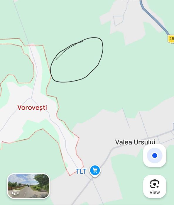 Teren Vorovesti langa padure