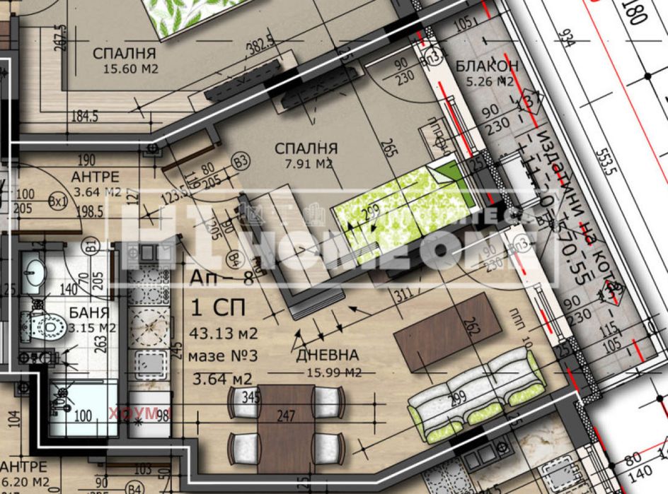 Продава се Двустаен апартамент в София, Редута - 56 кв.м за 2677 €/кв.м - Снимка #1