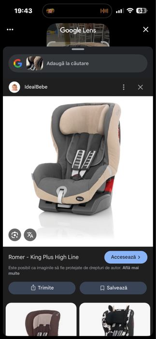 Scaun auto copii Römer King Plus High Line