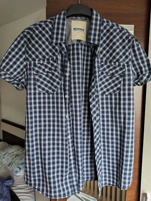 Camasa Bershka Short Sleeve Pearl Snap Western Rodeo Cowboy Size L