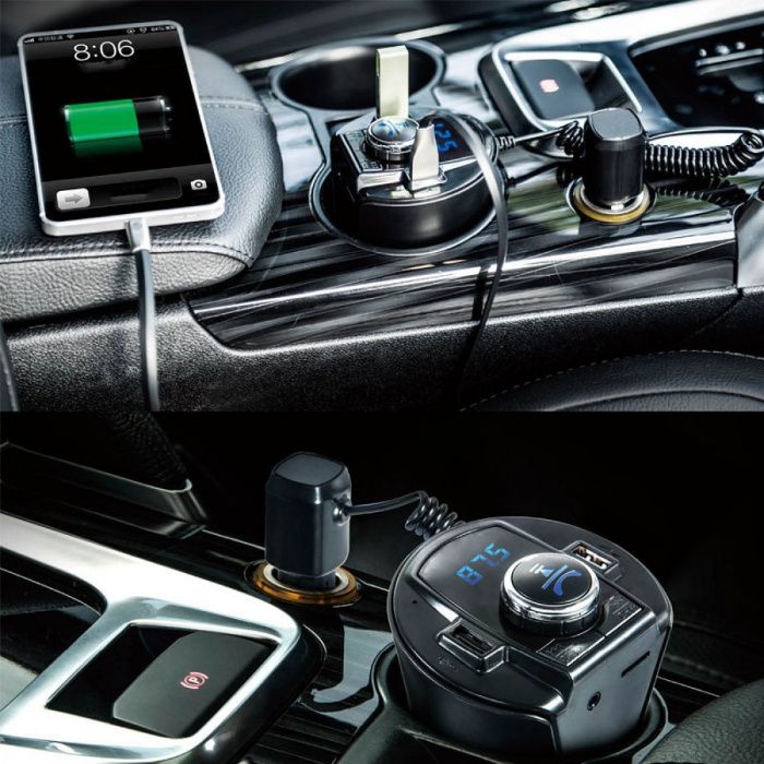 Modulator FM Bluetooth Handsfree si incarcator Maşină, Ecran LCD supor