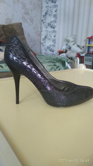 Туфли черные, кожгалантерея, черные