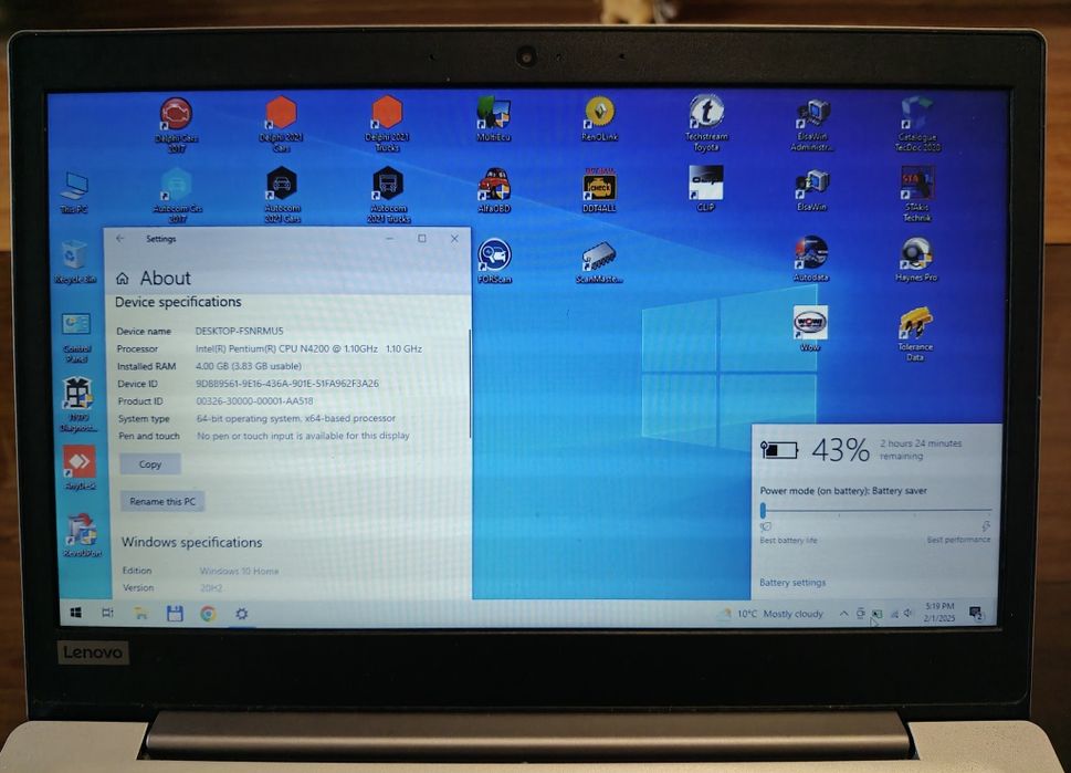 Laptop diagnoza auto Lenovo Delphi