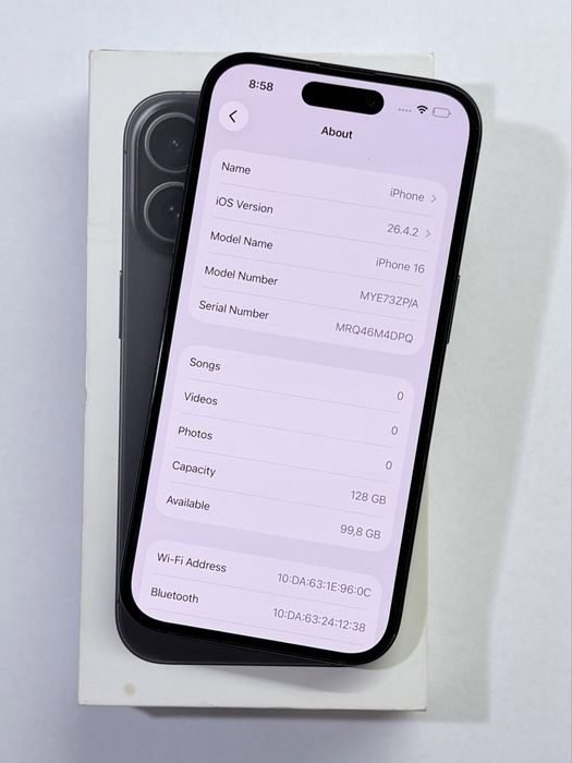 iPhone 16 Black 91% battery
