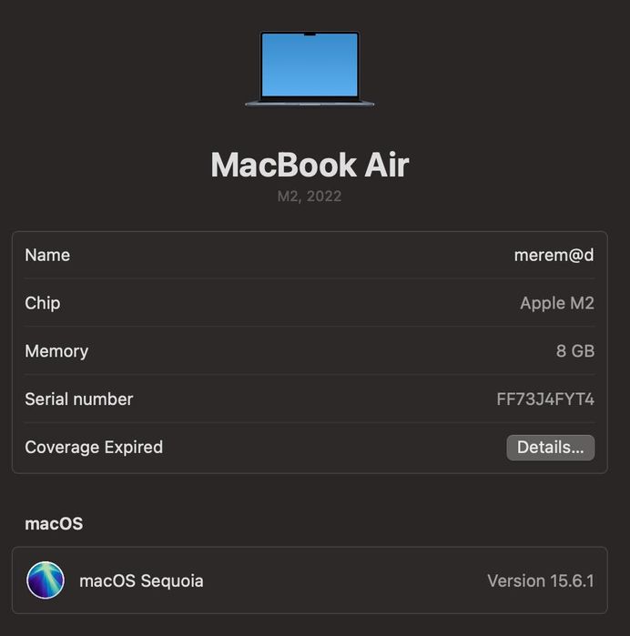 MacBook air M2 256gb