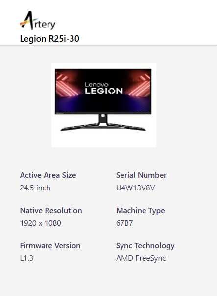monitor gaming Lenovo Legion R25i-30