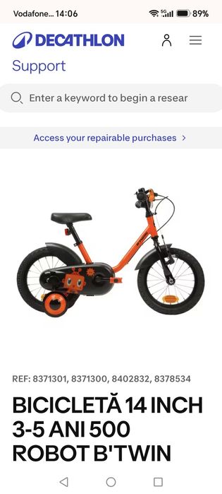 Bicicleta copii b-twin