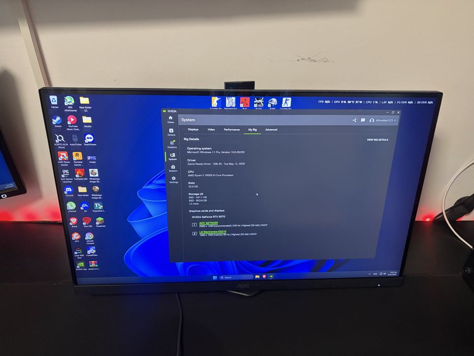 Monitor Gaming AOC 240hz QHD