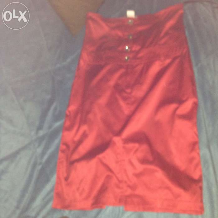 Fusta satin cu talie inalta