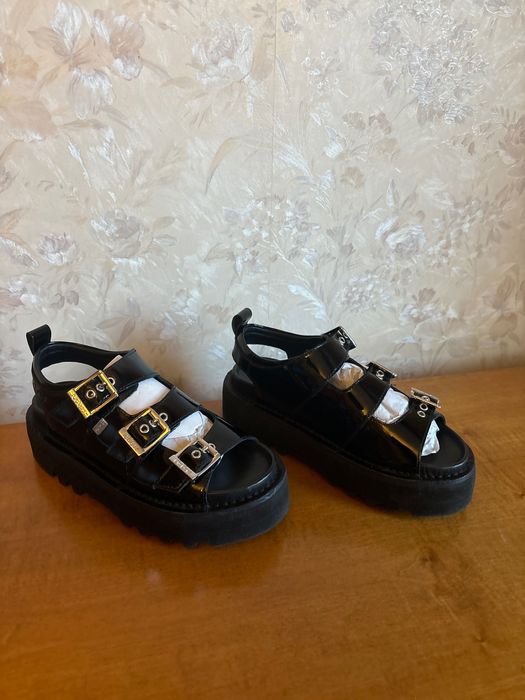 Sandale dama *Kickers Lo Buckle* , Culoare Negru lacuit, marimea 38