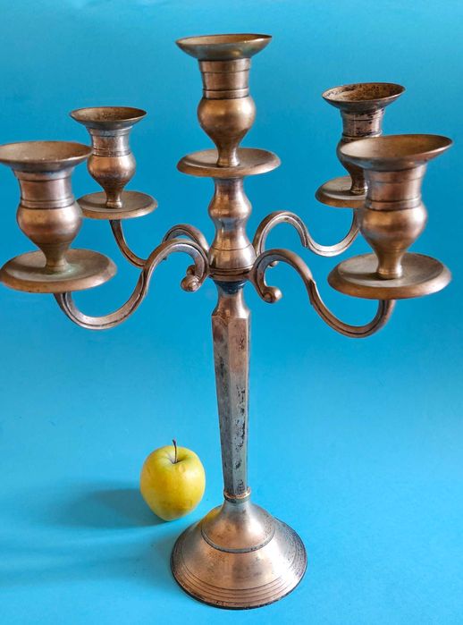 Голям  посребрен свещник