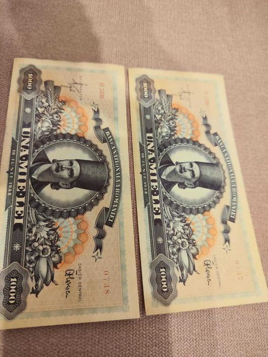 2x 1000 lei 1948 SUPERBE serii consecutive