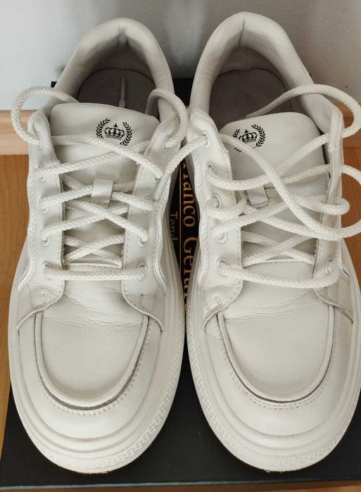 Pantofi casual albi din piele naturala FRANCO GERARDO