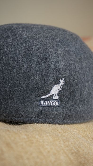 KANGOL Шапка  Вълнена плоска шапка безшевна  Тъмносива S