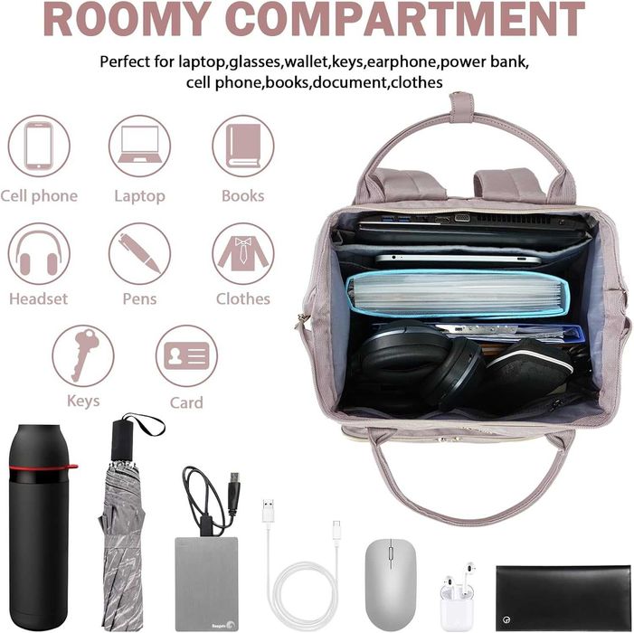 Geanta/Rucsac PINK Laptop  max 17 inch,iesire USB, Redus de la 200RON