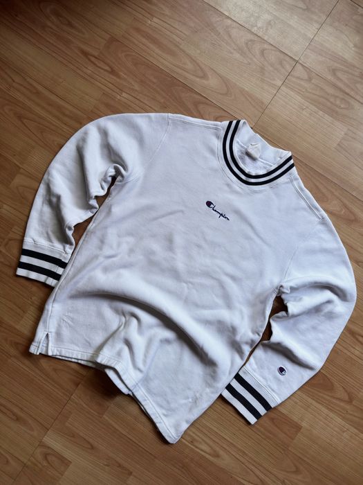 Pullover crewneck jumper sweater bluza Champion white cotton