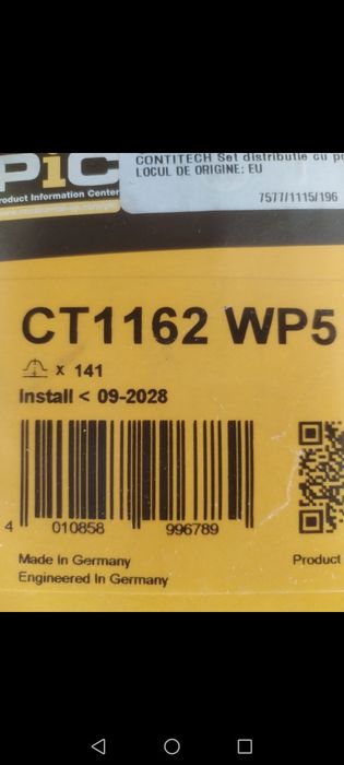 Vând chit de distribuție cu pompa de apa nou