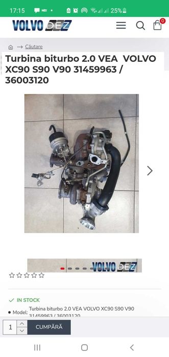 Turbina biturbo 2.0 VEA Volvo XC90 31459963 / 36003120