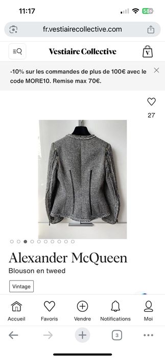 Люксовая твидовая куртка Alexander McQueen
