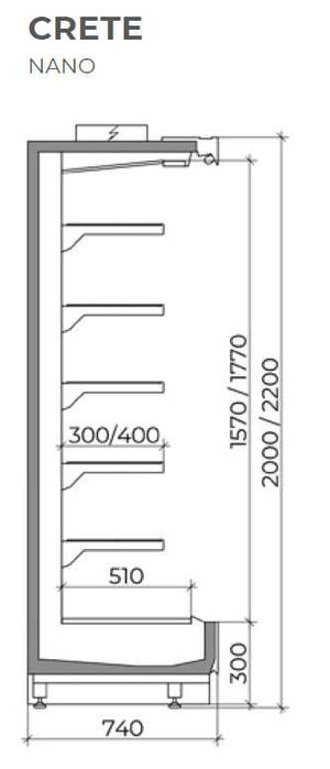 Vertikal sovutgichli vitrina/Горка холодильная/MAGMA Crete Nano 3750