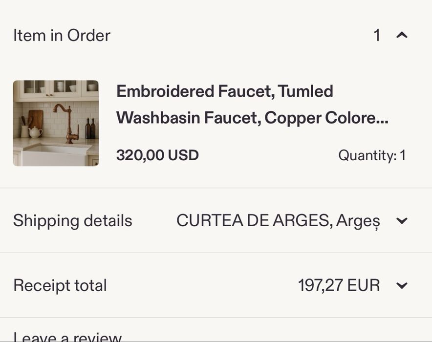 Robinet alama, finisaj cupru, nou