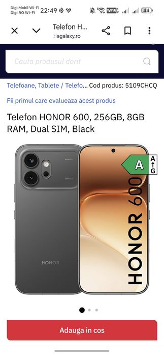 Honor 600 5G Sigilat 2 ani garanție Negru 256Gb