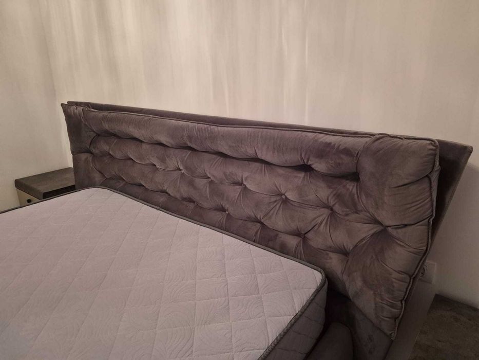 Pat tapitat nou 160x200 + saltea Mobexpert
