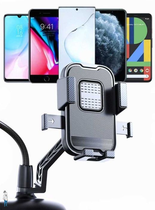 Стойка за телефон за мотор, скутер или велосипед, монтаж на огледала