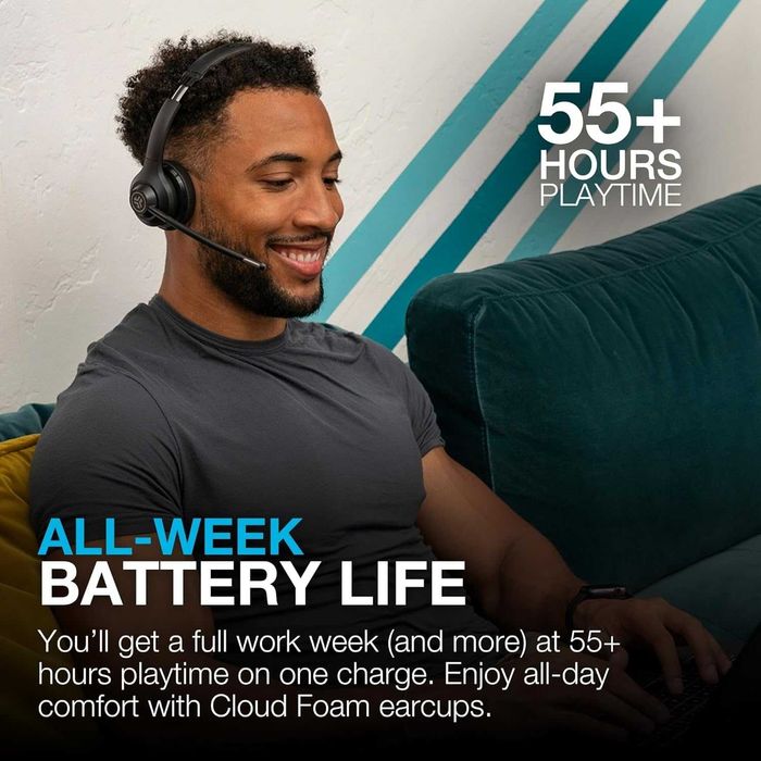 Безжични слушалки JLab Go Work (Gen 2) – Bluetooth, 55ч. батерия