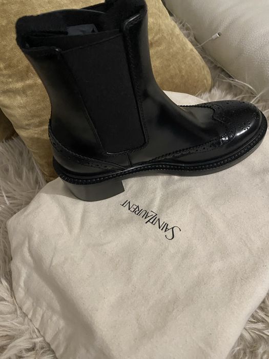 SAINT LAURENT  Vincent perforated leather Chelsea boots