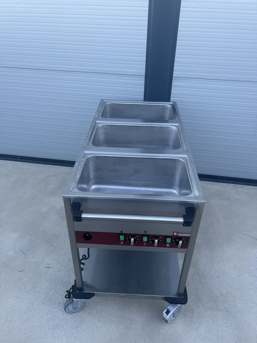 Carucior bain marie - masa calda -  3 GN 1/1 - 230 v - 30% din pret