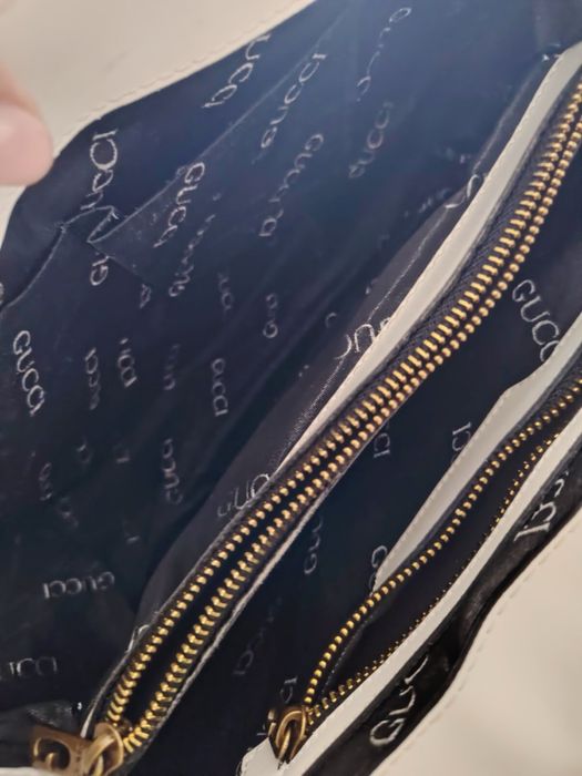 Бяла капитонирана дамска чанта Gucci Queen Margaret (модел Broadway / Shoulder Bag)