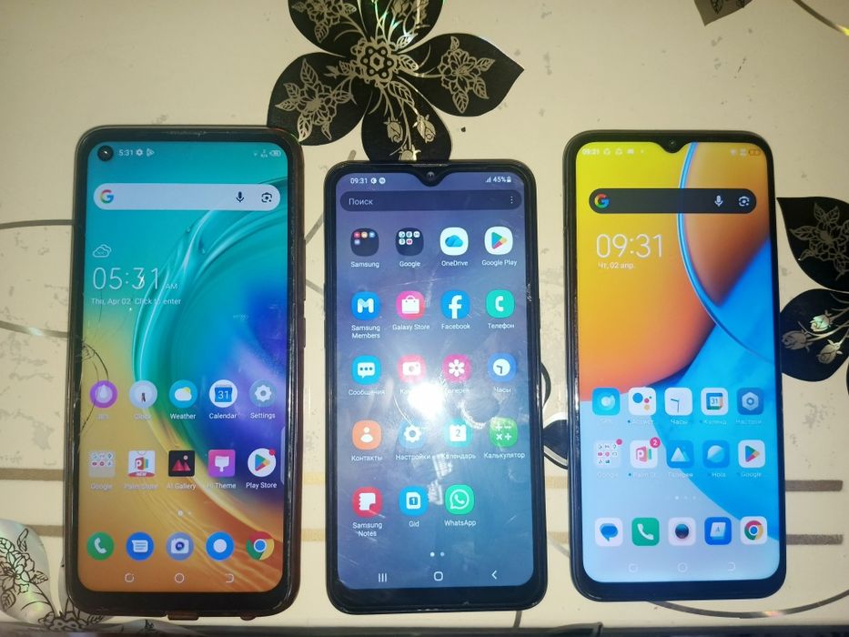Tecno spark 8p, Samsung a10s, tecno camon 15