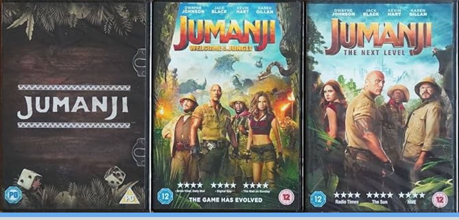 Filme JUMANJI 1-3 DVD COMPLETE Collection  ( originale )