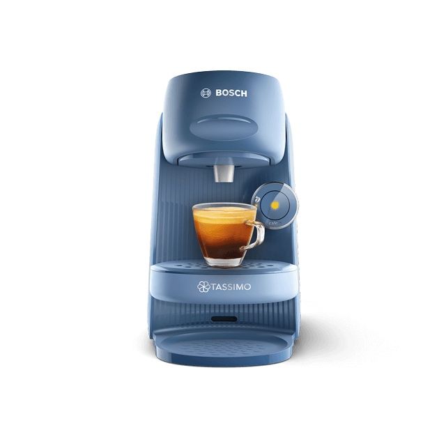 капсульная кофемашина Bosch Tassimo Finesse синего цвета.