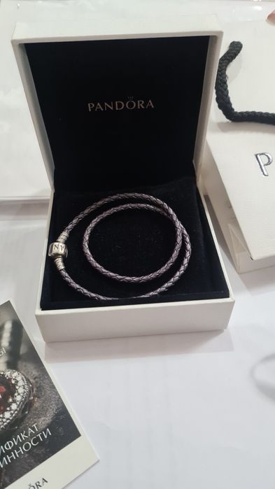 Кожаный браслет Pandora (оригинал)