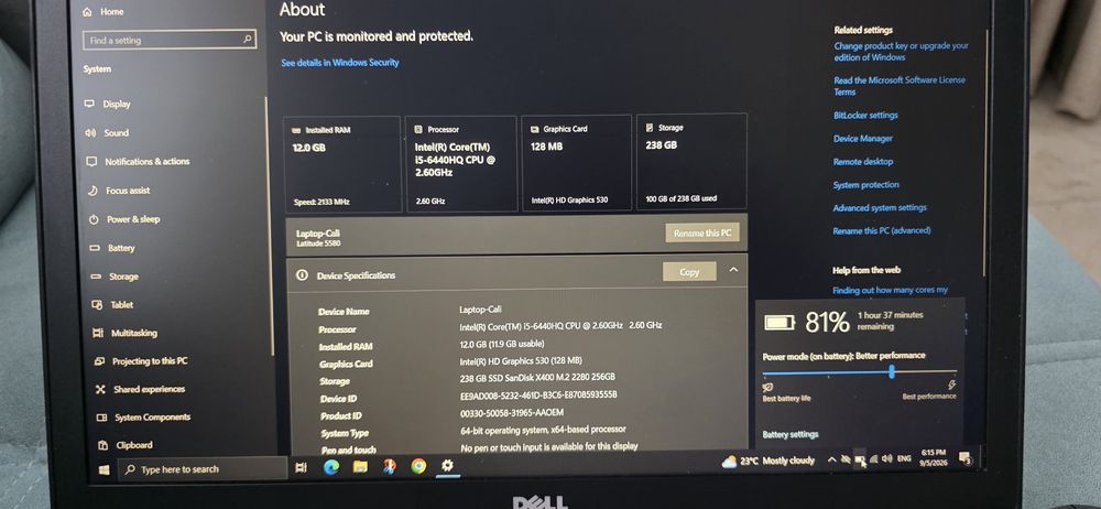 Vand laptop Dell Latitude 5580