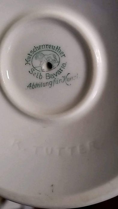 Рядък Арт Деко порцеланов свещник