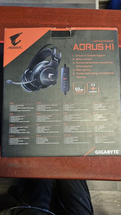 Casti cu microfon Gaming AORUS H1, 7.1, cu fir, Environmental Noise Ca