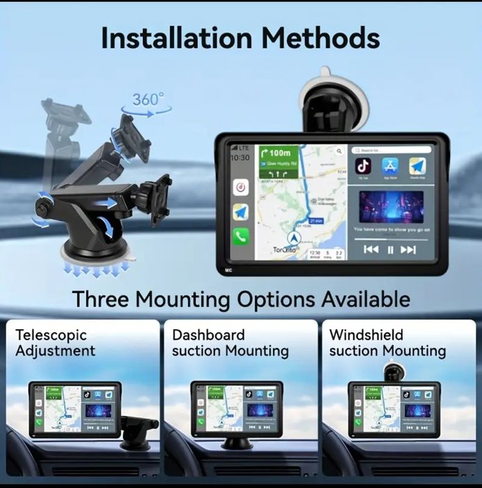 Car player montare parbriz