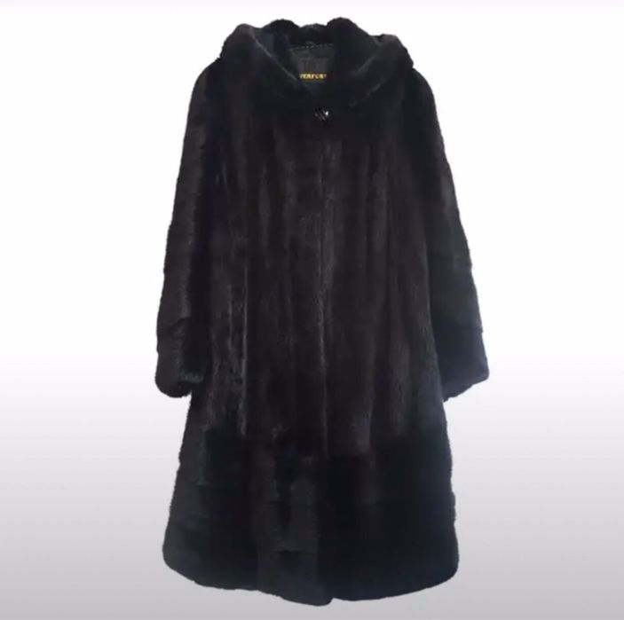 Норковая шуба черная