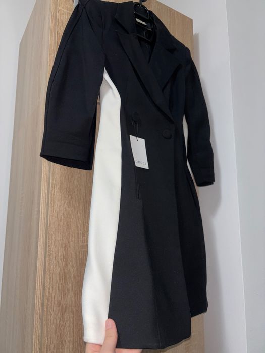 Sacou Gucci negru clasic nou cu bandă albă laterala