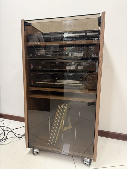 Ретро аудио сет GRUNDIG - Усилвател, дек, тунер, грамофон и рак шкаф