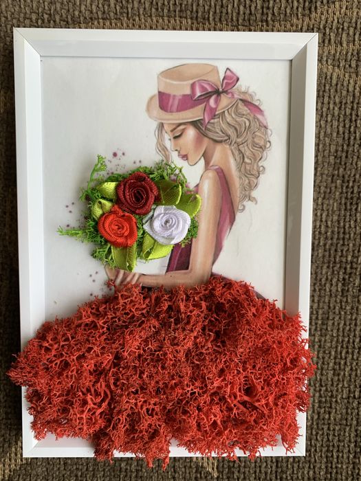 Изработвам картини със скандинавски мъх по поръчка