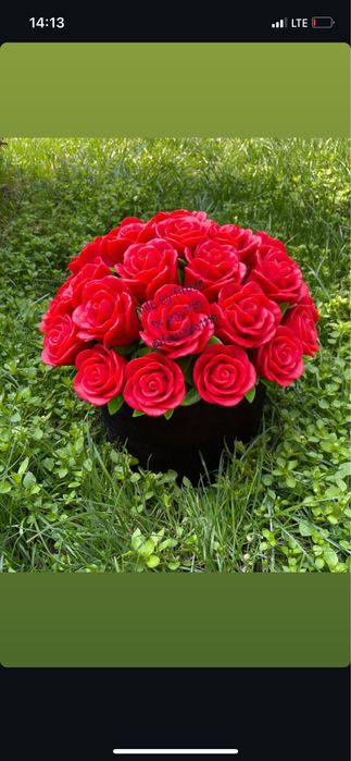 Sun’iy va sovunli gullar zakazga qiberiladi. yillab turadi