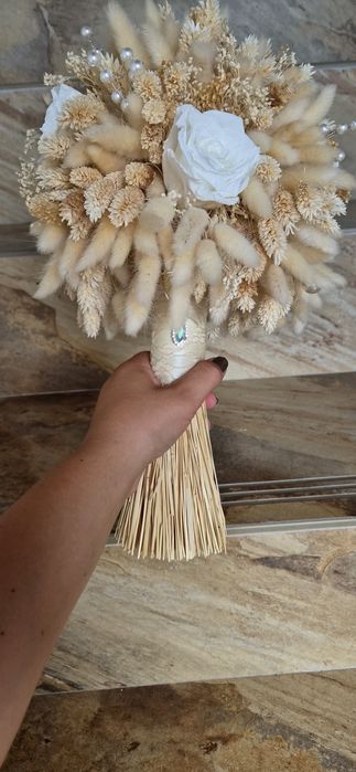 Buchet mireasa flori criogenate
