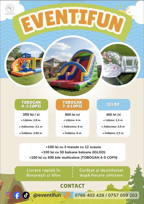 Inchiriere tobogane gonflabile