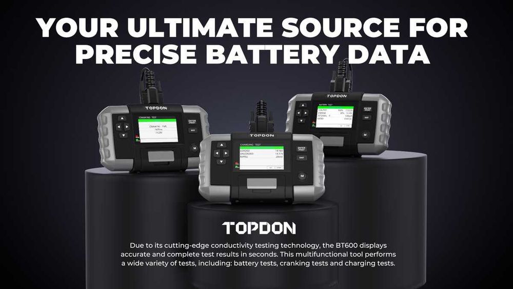 TOPDON BT600 12V–Професионален Тестер за Акумулатори с Вграден Принтер