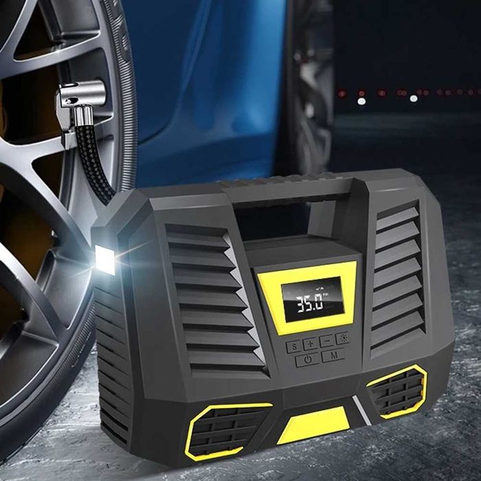 Дигитален компресор за гуми с фенер - 12V/ 100W/ 150 PSL