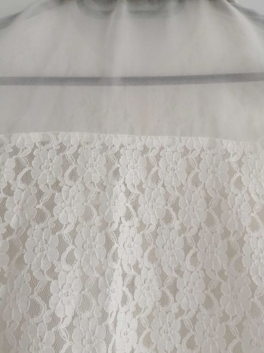Bluza ZARA camasa dantela alba crem nasturi perlati marimea S